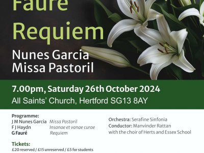 Faure Requiem, Haydn and Nunes Garcia